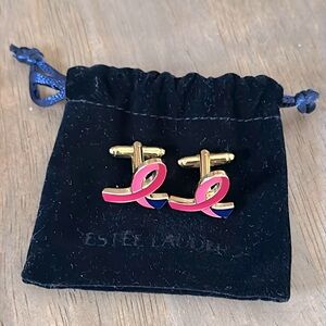 Estée Lauder Pink Ribbon cufflinks